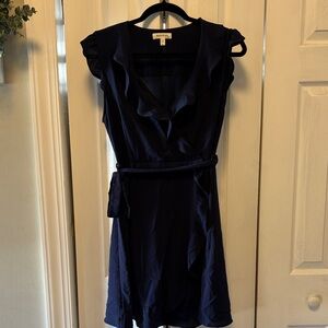 Charming Navy Ruffle Mini Dress
